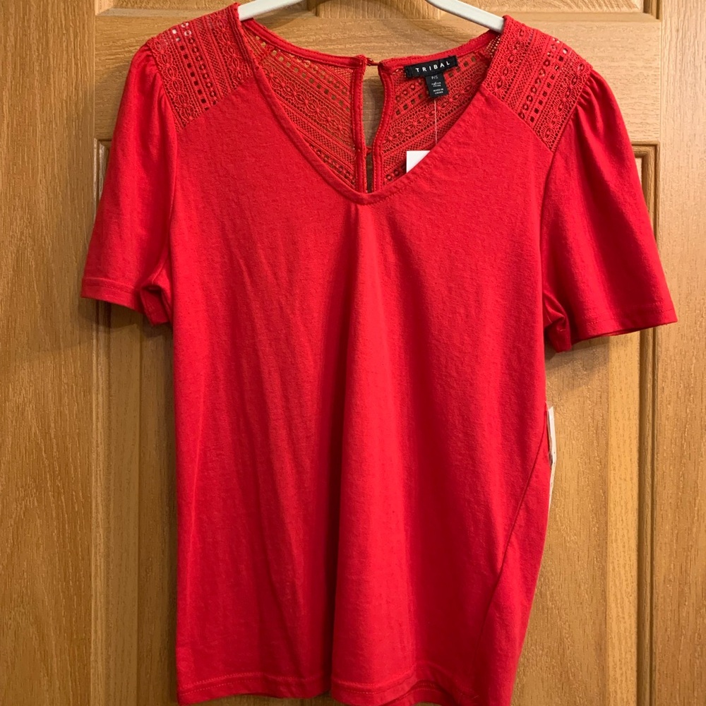 Tribal Red Short Sleeve Blouse